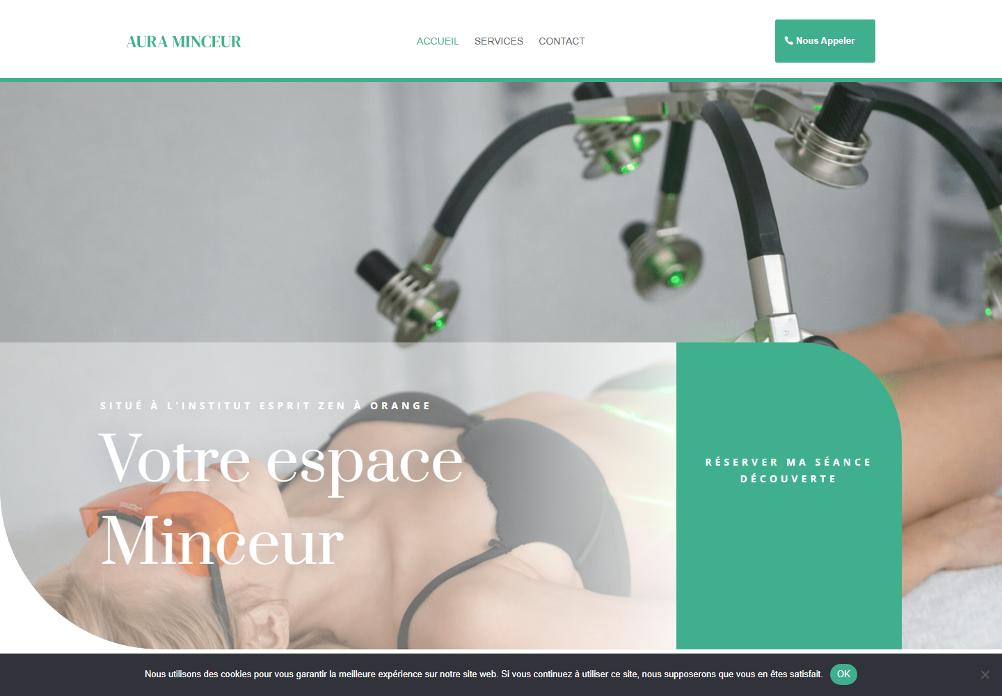Aperçu de la page d’accueil du site Aura Minceur