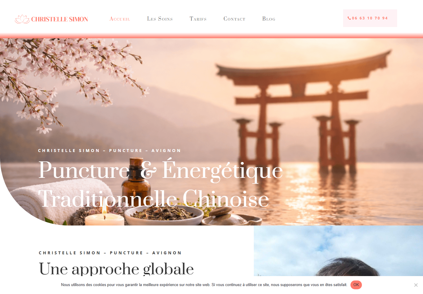 Aperçu de la page d’accueil du site Christelle Simon