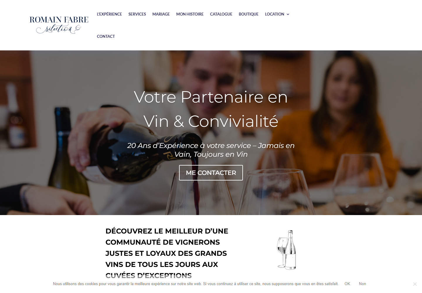 Aperçu de la page d’accueil du site Romain Fabre Sélection